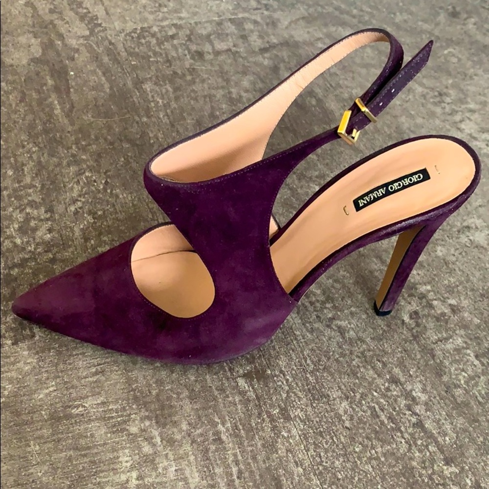 Vintage, purple-suede. Giorgio Armani heels.